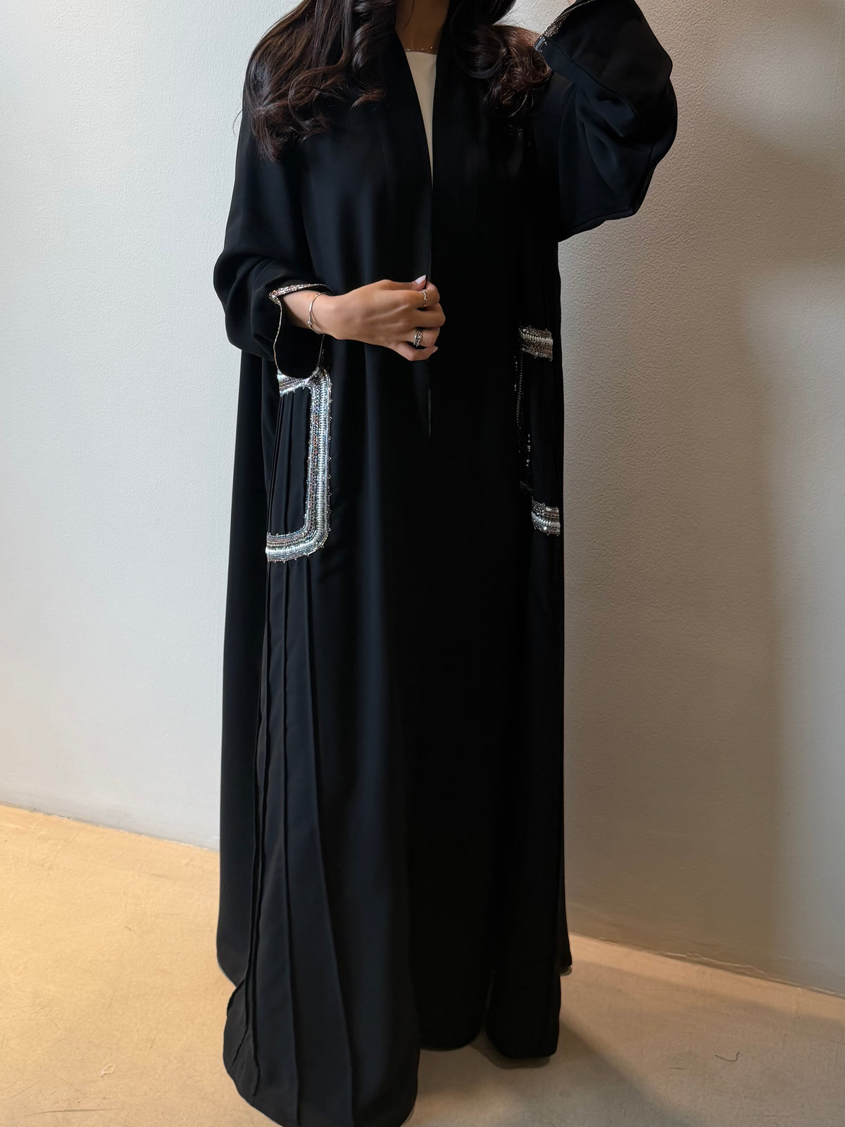 Silver Frame Abaya