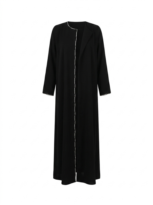 Pearl & Thread Trim Abaya
