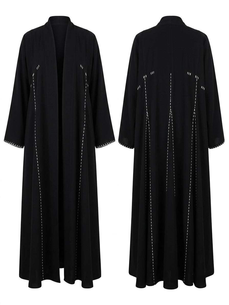 Contrast Stitch Abaya