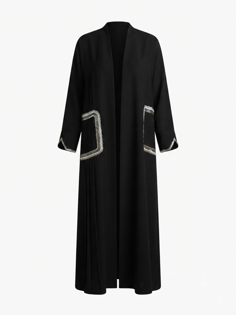Silver Frame Abaya