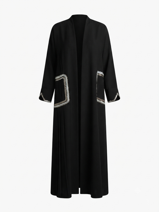 Silver Frame Abaya
