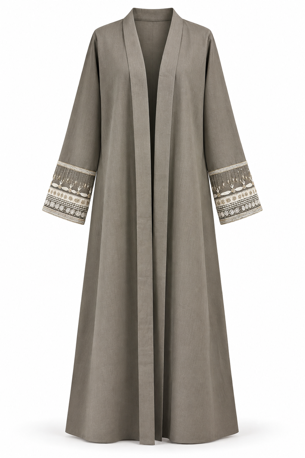 The Mocha Embroidered Cuff Abaya