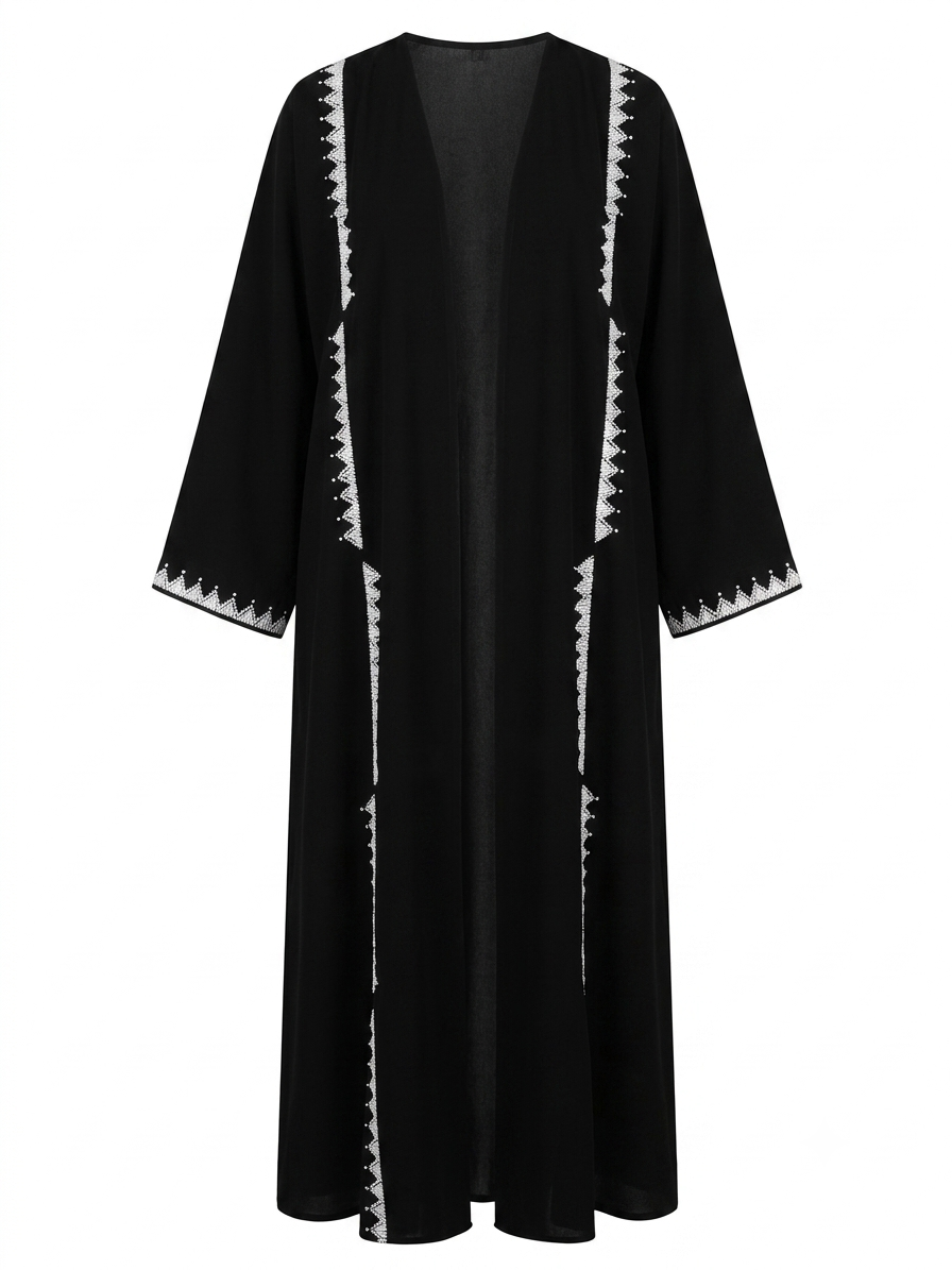 Zigzag Embroidered Abaya