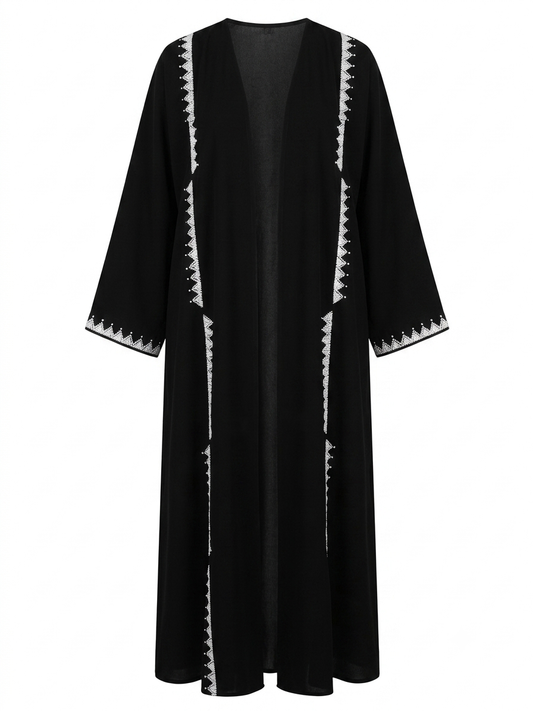 Zigzag Embroidered Abaya