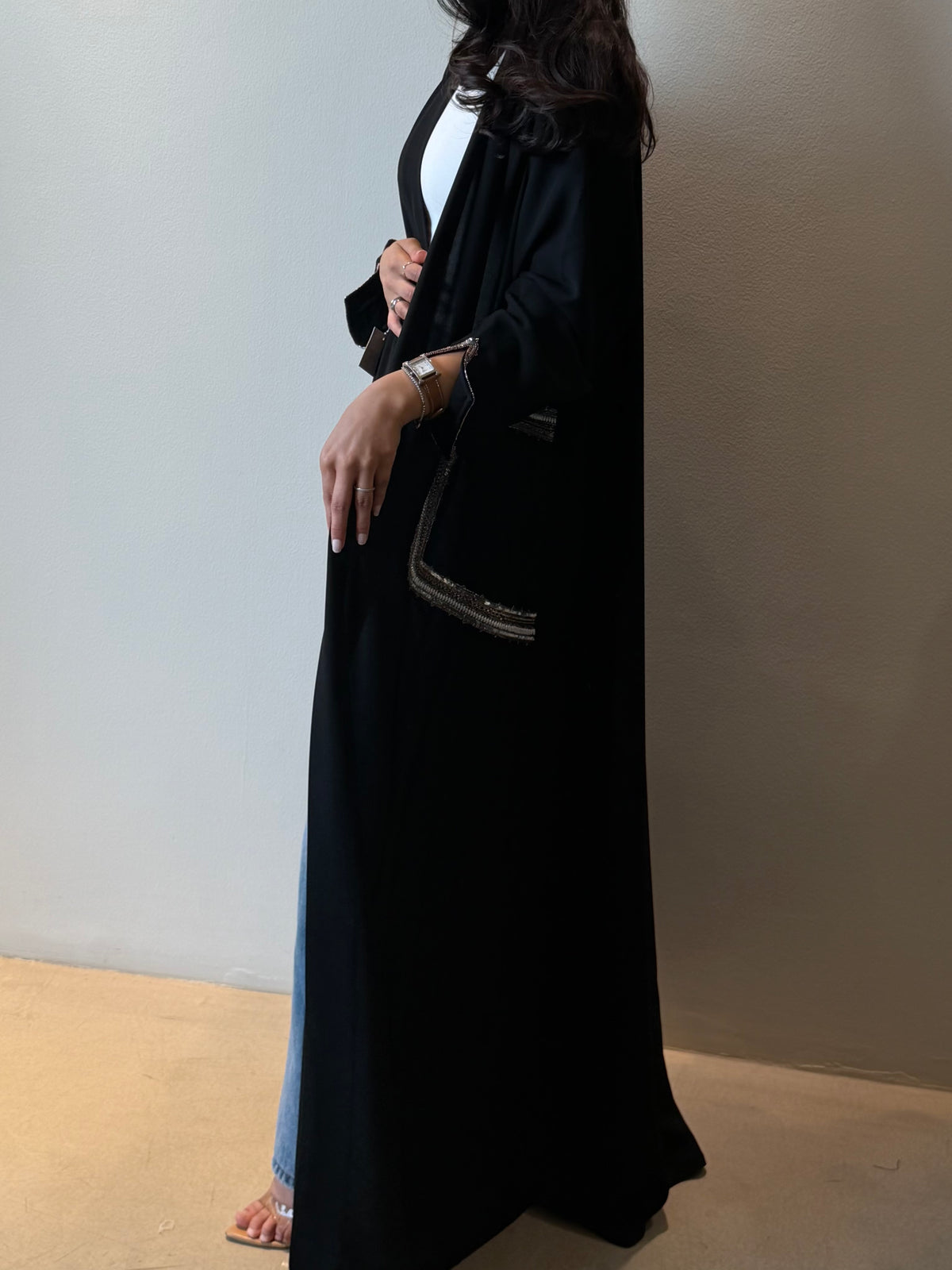 Silver Frame Abaya