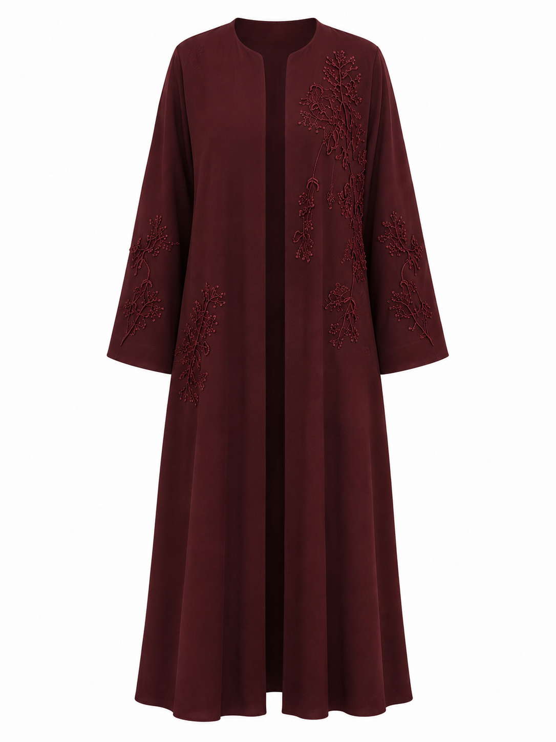 Burgundy Bloom Abaya